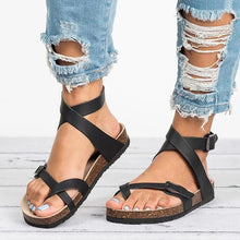 Load image into Gallery viewer, Basic Women Sandals 2019 New Women Summer Sandals Plus Size 43 Leather Flat Sandals Female Flip Flop Casual Beach Shoes Ladies